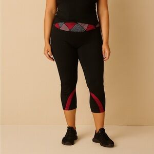Lululemon Swift Speed High-Rise Leggings- Black/ Red/Grey Size 6 Activewear